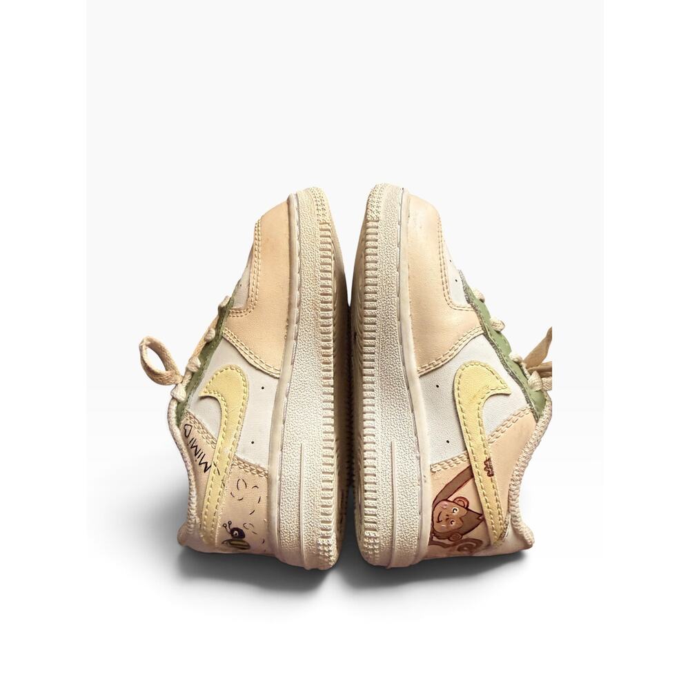 Nike Force 1 LE Baby and Toddler Lace Up Shoes Customized Sneakers Size 7C Cream - Picture 5 of 11